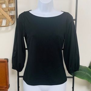 Split Sleeve Black Top